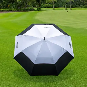 Sunday Extra Large Automatic Golf Umbrella Business Style Double Canopy Vented Waterproof And Windproof Pongee Umbrella