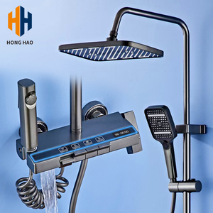 Set Doccia a Cascata <span class=keywords><strong>con</strong></span> Finitura Spazzolata, <span class=keywords><strong>Miscelatore</strong></span> Intelligente per <span class=keywords><strong>Bagno</strong></span> <span class=keywords><strong>con</strong></span> Acqua Calda e Fredda, Rubinetto a Cascata <span class=keywords><strong>con</strong></span> Barra Scorrevole e Soffione Doccia - Product Image 6