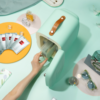 Mini-réfrigérateur de beauté vert 5L compact à porte unique avec poignée en cuir, logo OEM d'usine, pour soins de la peau
