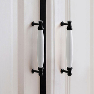 Gốm Trắng Đen tủ quần áo kéo sứ Nhà Bếp Tủ Tủ Ngăn Kéo tay nắm cửa - Product Image 4
