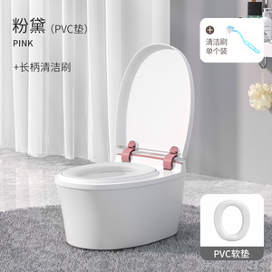 Asiento de entrenamiento para ir al baño para niños pequeños de 6 a 36 meses, material PP, color sólido, con mango largo, cepillo de limpieza incluido - Product Image 3