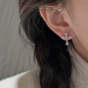 Boucles d'oreilles en argent pur S925, design rétro français, luxe léger, simple, mode, zircon, forme goutte, certifiées IGI - Product Image 1