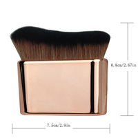 Pinceau Kabuki Plat Personnalisable Logo Doux pour le Corps et le Bronzage, Applicateur de Maquillage Fond de Teint, Pinceau Unique pour la Beauté