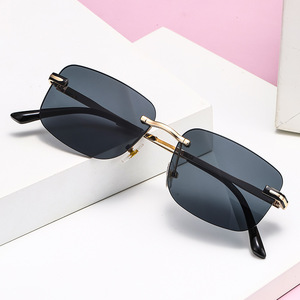 Custom Logo 2026 Fashion Cutting Lens Gradient <b>Shades</b> Glasses UV400 Rimless Square Sunglasses for Men Women - Product Image 3