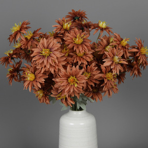 Crisantemos Artificiales de Tallo Único, Flores de Seda Realistas, Decoraciones para Bodas y Hogar, 20 Ramas, Envío Gratis - Product Image 3