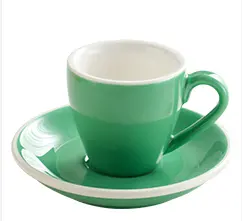 Cangkir kopi, keramik Italia dan porselen Cappuccino, Set piring cangkir kopi Espresso, cangkir Latte dinding tebal mengkilap tersedia dalam berbagai ukuran