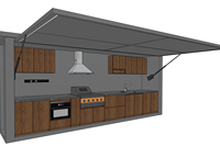 Cocina Móvil Moderna para Exteriores de 4m y 6m con Estructura de Acero Expandible