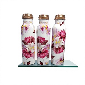 Bouteille d'eau en cuivre véritable 100 % écologique, personnalisable, imprimable, compatible lave-vaisselle, réutilisable, hygiénique et saine - Product Image 3
