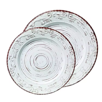 Service de vaisselle en céramique durable, peint à la main et gaufré, avec bols à soupe, assiettes grandes et petites, tasses à café (en stock)