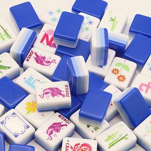 Coffret de <span class=keywords><strong>Mahjong</strong></span> et d'échecs portable de luxe à 4 couches, style américain, pour enfants, 160 tuiles de <span class=keywords><strong>Mahjong</strong></span>, design pliable en plastique - Product Image 3