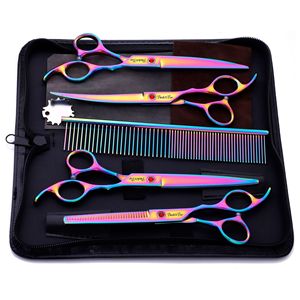 Juego de Tijeras de Aseo para Mascotas de Acero Inoxidable de Alta Calidad, 7 Pulgadas, Tijeras Rectas y Curvas para <span class=keywords><strong>Perros</strong></span>, Gatos y Peluches - Product Image 5
