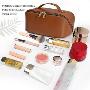 <b>Large</b> Capacity Travel Makeup <b>Bag</b> Multifunction Pu Cosmetic Pouch Pu Leather Women <b>Toiletries</b> Organizer Waterproof Bathroom - Product Image 2