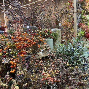 Novità 2026: Melograno Artificiale Irregolare a 5 Teste con Foglie, Melograno Finto Spezzato per Composizioni Floreali Nuziali - Product Image 2