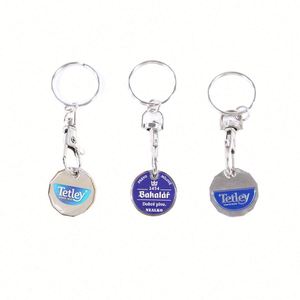 Promotional Wholesale Cheap <b>Custom</b> Zinc Alloy Euro Coin Supermarket Shopping Cart Trolley Keychain Waterproof - Product Image 2