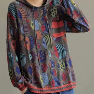 Sweat-shirt à capuche décontracté pour femme, hiver, 100% coton, imprimé vintage cartoon, grande taille - Product Image 4