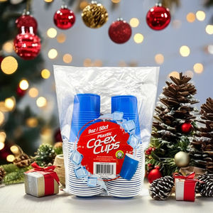 맞춤형 색상 레드 9 온스 졸업을위한 차가운 음료를위한 일회용 플라스틱 파티 컵 디 왈리 새해 50 포장 하나의 인쇄 된 가방 - Product Image 5