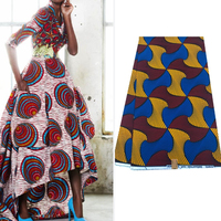 Tissu en Gros Africain Véritable Wax Imprimé Doré Batik Hollandais 100% Coton Extensible Tissé Respirant Anti-Transpiration pour Chemises de Filles