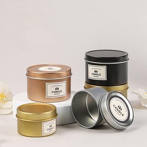 กล่องดีบุกใส่เทียนทรงกลม RTS ขนาด 6*4 ซม. 5*3 ซม. ความจุ 2 ออนซ์ กล่องโลหะเปล่า สามารถเพิ่มโลโก้และออกแบบเองได้ตามความต้องการของลูกค้า กระป๋องเหล็กสำหรับใส่เทียน - Product Image 1