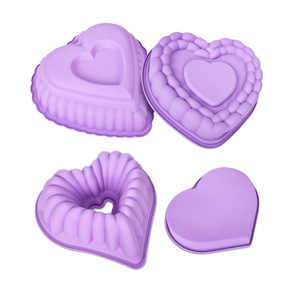 Heart Shaped <b>Silicone</b> Cake Mold Purple <b>Baking</b> Mold For Chocolate Desserts Oven Safe Dishwasher Safe - Product Image 4