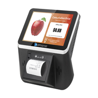 Mesin POS Android 8 Inci dengan Printer Thermal Terintegrasi, Layar Sentuh Kapasitif 10 Titik untuk Supermarket, Dapat Dipasang di Dinding