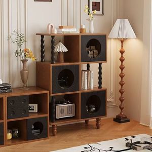 Ash Wood Solid Wood Cat Cabinet Storage <b>Shelf</b> Multi Functional Bookcase Pet Furniture - Product Image 3