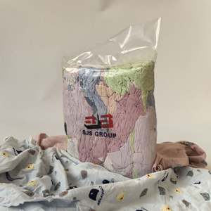 ผ้าทำความสะอาดอุตสาหกรรมจากผ้าฝ้าย 10กก. 25กก. 100กก. สีผสมอ่อนๆ ผ้าเช็ดเสื้อยืด ซึมซับน้ำมันและน้ำได้ดี - Product Image 1