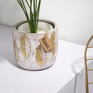 قوالب زخرفية بتصميم أنيق مع رقائق ذهبية وشعار مخصص، لتزيين الحدائق الداخلية والخارجية، قوالب خرسانية لأحواض النباتات - Product Image 3