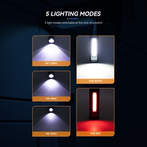 Lampe <span class=keywords><strong>de</strong></span> travail multifonctionnelle pour réparation automobile, rotative <span class=keywords><strong>à</strong></span> 90 degrés, rechargeable, en alliage d'aluminium, étanche IP54, lampe torche LED magnétique - Product Image 4