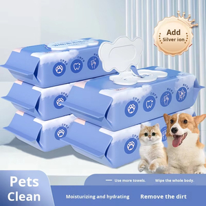 Thân thiện với môi Cat & Dog <span class=keywords><strong>Wet</strong></span> Wipes-không dệt vật liệu để làm sạch khử mùi loại bỏ vết bẩn nước mắt & lau chân/tai/cằm/dưới - Product Image 2