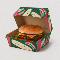 Sac en papier personnalisé pour emporter, pour poulet frit, burger, poisson et frites, emballage alimentaire pour les en-cas de rue, pour la restauration rapide