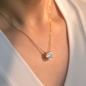 Nuova <span class=keywords><strong>Collana</strong></span> con Pendente <span class=keywords><strong>Solitario</strong></span> a V per Donna, Elegante e alla Moda, con Moissanite Brillante, Semplice, Collezione 2026 - Product Image 5