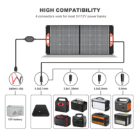 Panel Solar Monocristalino Laminado ETFE de 100W, Portátil, con USB, DC y Tipo-C para iPhone, iPad y Dispositivos Electrónicos