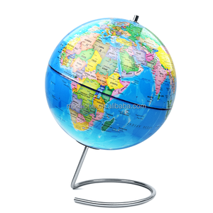 <span class=keywords><strong>Globe</strong></span> terrestre inclinable en acier inoxydable durable et PVC bleu, pour installation sur barre, décoration de bureau, carte du monde en métal, éducation géographique MPR - Product Image 1