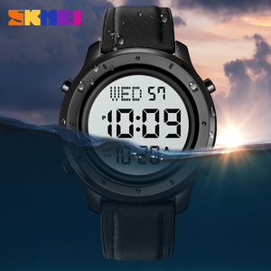 Skmei Digital Watch Men 3Bar Waterproof Electronic Sport Watch Leather Strap Outdoor Casual Timepiece - Product Image 2