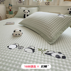 <b>Cute</b> Cartoon Ice Silk Cooling Mat 1.2m 1.5m 1.8m Bed Size Kids' Bedding Soft Breathable Summer Mattress Pad - Product Image 3
