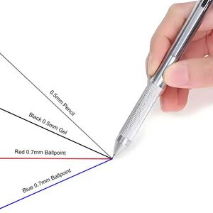 4-core 1 Multi-function Ballpoint <b>Pen</b> Metal Multi-color <b>Pen</b> 4-color Ballpoint <b>Pen</b> Plus Mechanical Pencil - Product Image 4