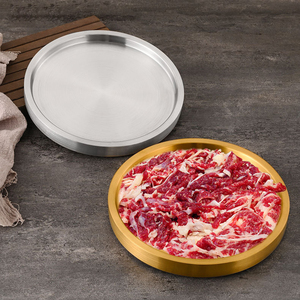 Assiettes rondes coréennes en acier inoxydable à double paroi, technique givrée, double isolation, qualité alimentaire, pour restaurants et banquets - Product Image 1