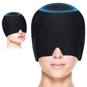 Gorro de Compresión Fría y Caliente Reutilizable para Alivio de Migrañas, Elástico, Color Negro Sólido, Alivio del Dolor - Product Image 2