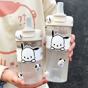 Bouteille d'eau de dessin animé Kulomi pour filles avec paille 500 ml, pour étudiantes, été - Product Image 2