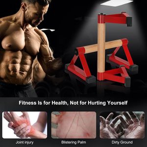 Barres de musculation en bois de hêtre écologiques CZFIT, antidérapantes, pour exercices de calisthénie, avec support métallique robuste résistant à 600 lb - Product Image 5