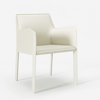 Chaise en métal et cuir de style nordique moderne pour salon, certifiée CE UE, idéale pour hôtel, appartement, villa familiale, confortable et relaxante
