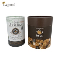 Emballage cylindrique en tube de papier pour sachets de thé au miel, forme ronde, matériau de qualité alimentaire, emballage personnalisé pour boîte à thé