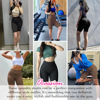 Short Cycliste Taille Haute 4 Pouces Personnalisé en Nylon Ultra Doux pour Femme, Pantalon de Yoga de Course et d'Entraînement