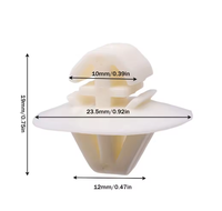 Nouveaux clips de fixation en plastique blanc à poussoir pour garnitures automobiles, pare-chocs, doublures de garde-boue, garnitures intérieures, trou de 12 mm, ajustement universel, durables