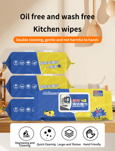 Lingettes de nettoyage de cuisine en gros d'usine OEM/ODM, lingettes humides dégraissantes en tissu non tissé pour hotte et cuisinière - Product Image 4