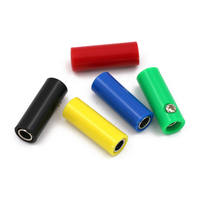 Connecteur adaptateur jack banane 1P femelle-femelle en laiton nickelé 4 mm - borne à vis 32A courant élevé