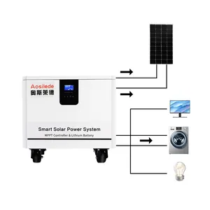 Aangepaste 5kw 10kw 20kw Alle Zwarte Home Energie Zonnepaneel Power Systeem Met Lithium Batterij Omvormer Voor Eu 230V