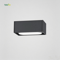 Applique murale LED moderne noire en alliage d'aluminium IP65 - Luminaire extérieur mural - Garantie de 3 ans pour véranda et patio