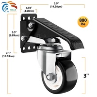 2.5/3 pouces établi table scie mobile roulette poids de charge 660/880lbs pied amovible roues rétractables
