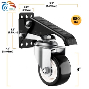 2,5/3 Zoll Werkbank Tischsäge Mobile Lenkrolle Traglast 660/880lbs (ca. 300/400kg) Fußbetriebene Abnehmbare Einziehbare Räder - Product Image 3